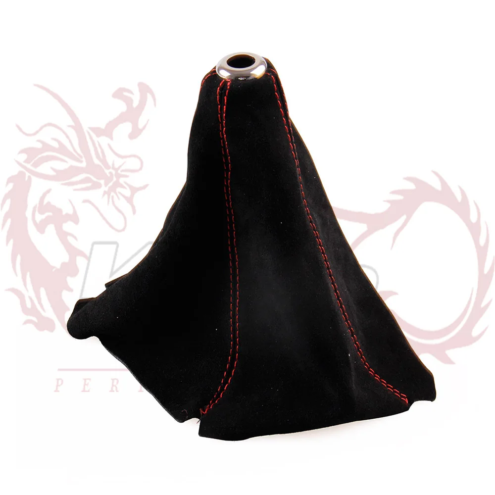 Suede leather Red Stitch Shift Knob Shifter Boot Cover MT/AT SK041 Rin