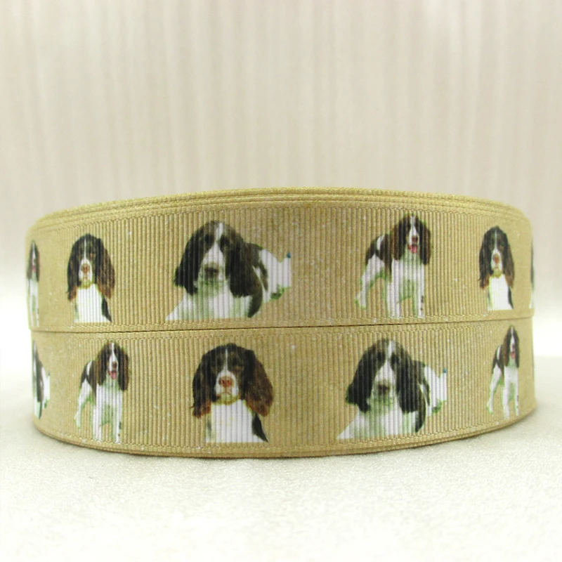 

David accessories 5Y43727 7/8"(22mm) SPANIEL RIBBON printed polyester ribbon 5 yards, DIY handmade materials, wedding gift wrap