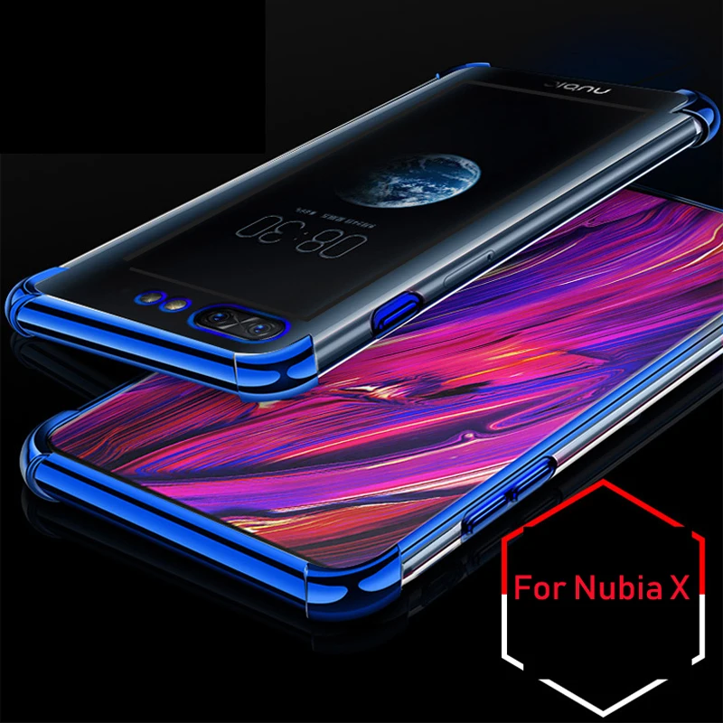 

For NUBIA X Case cover Soft Transparent TPU Phone Cases NUBIAX Heavy Duty Airbag Protection Case For NUBIA X NX616J covers shell