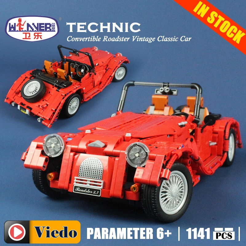 

Winner 7062 red convertible car Model Building Toys hobbies Compatible With lego Blocks Technic Educational Bricks for kids