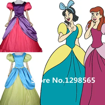 

Cinderella adult halloween costumes for women Evil Sisters costume cosplay party Purple green dress custom wholesale