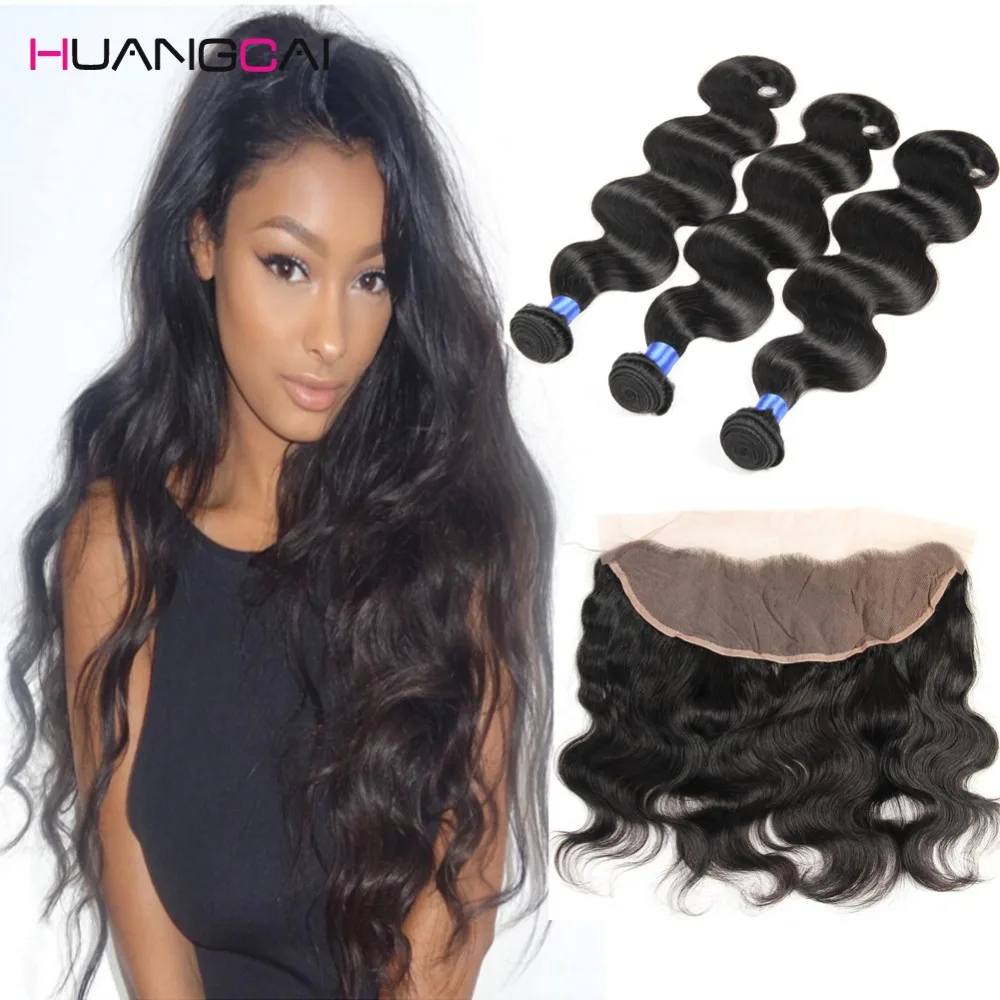 8A Full lace Frontal closure with bundles 13x4 Peruvian virgin hair with closure Body Wave human hair With closure 3bundles