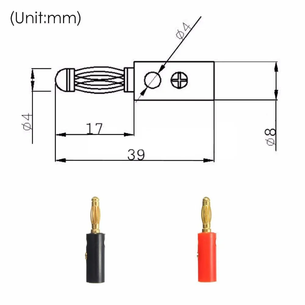 10pcs/set Banana Plug 4mm Gold Plated Audio Speaker Wire Cable Screw Banana Plug Connector