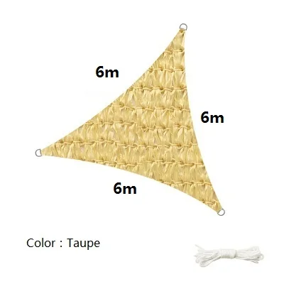 Солнечные очки для улицы парус HDPE треугольная Маскировочная сеть 3 М 3,6 м 5 м серо-коричневый солнцезащитный навес для террасы холст затенение ткань - Цвет: 6mx6mx6m