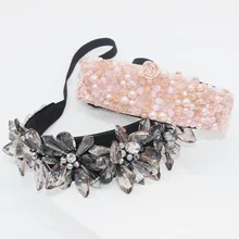 Baroque crystal large flower transparent particles geometric travel headband street shoot casual hair accessories 946