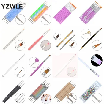 YZWLE 21 Different Styles DIY Nail Art Acrylic UV Gel Design Brush Painting Drawing Pen Tips Tools Kit (T01-21)