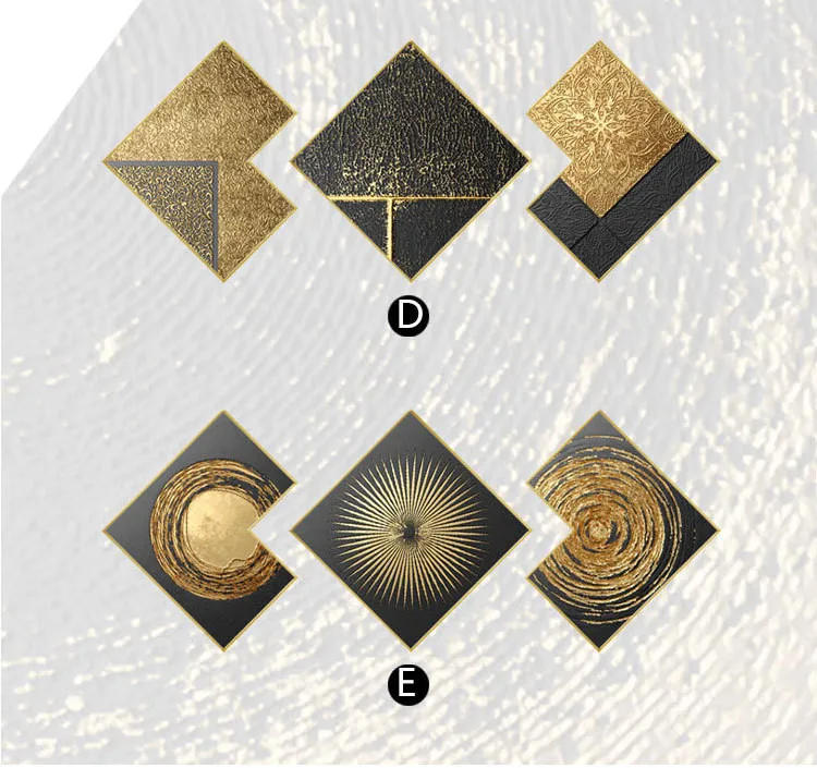 Европейская роскошная креативная комбинированная картина с рамкой, современная абстрактная настенная живопись для гостиной, золотой Триптих