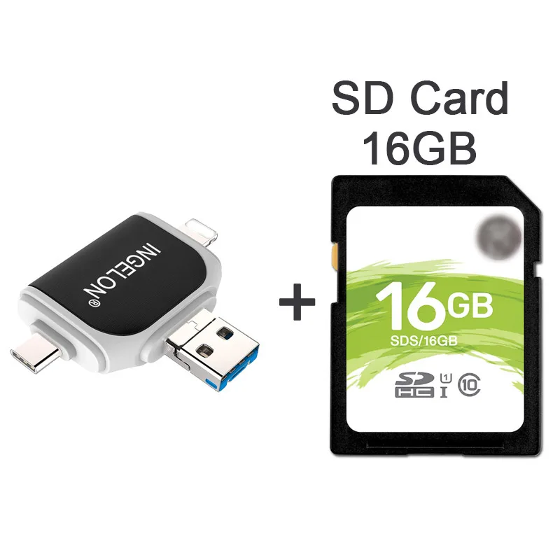 3 в 1 флэш-накопитель USB Micro SD и TF смарт-кард-ридер адаптер для iPhone 5 6 7 8 для iPad Macbook Air Android камера - Цвет: R015-black plus SD16