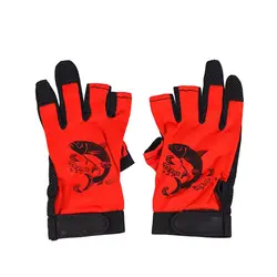 1 пара Нескользящие рыболовные перчатки с рисунком три пальца мягкие и дышащие перчатки рыболовные для велосипеда и уличных видов спорта