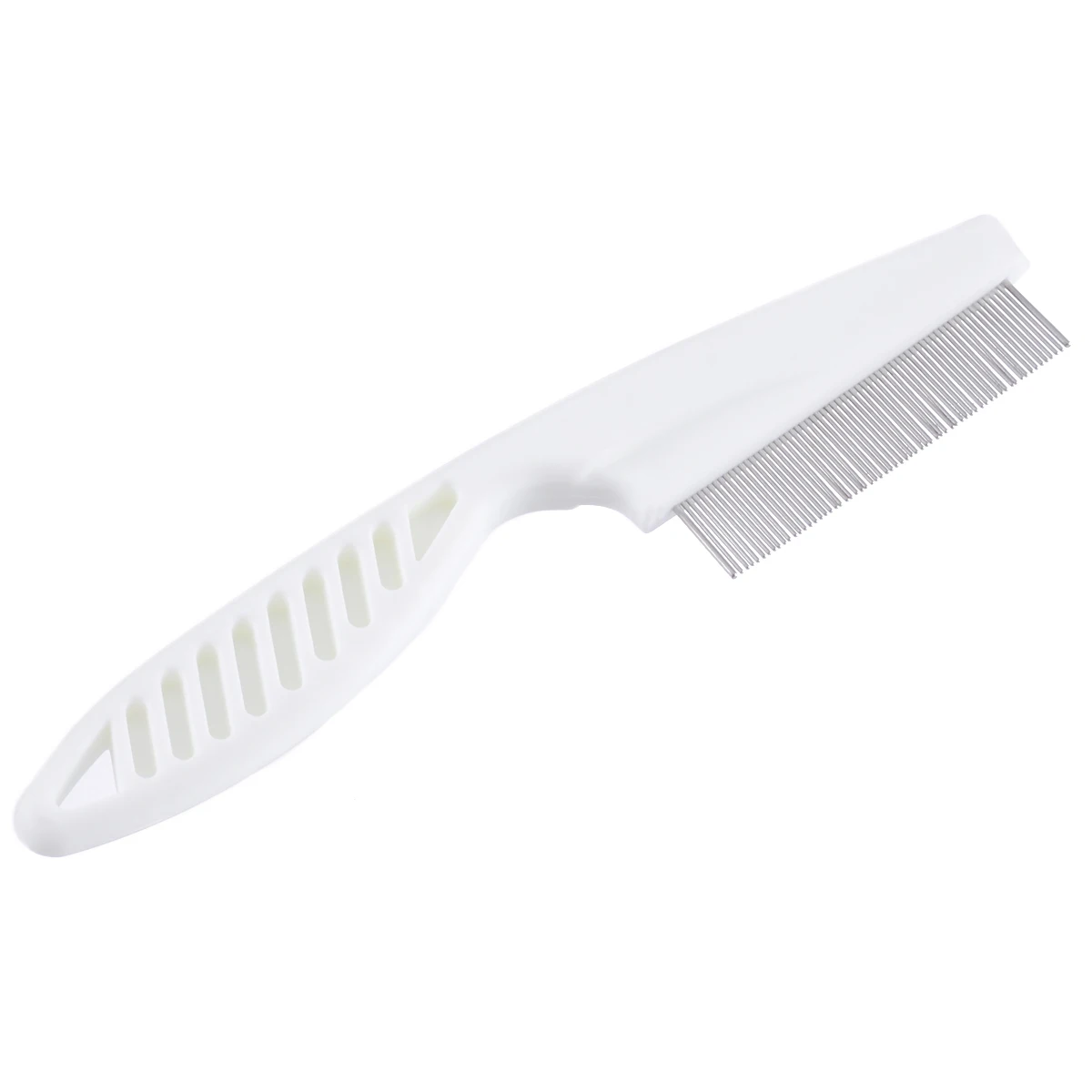 Mayitr 1pc High Comfort Head Lice Comb Metal Nit Head Hair Lice Comb Fine Toothed Flea Flee with Handle For Kids Pet Tools