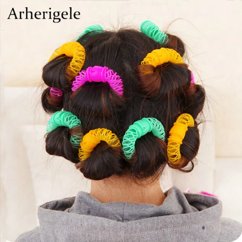 

Arherigele 8pcs Plastic Magic Curler Hair Roller Curler Elastic Ring Bendy Curler DIY Curling Hair Accessories Hair Styling Tool