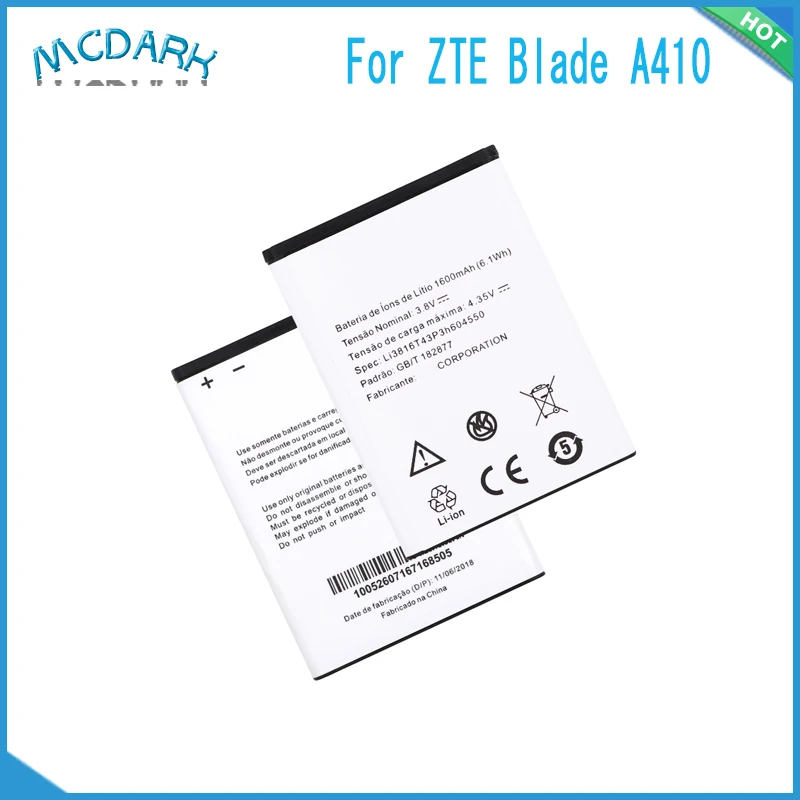 1600mAh Hight capacity Li3816T43P3h604550 for ZTE Blade A410 Battery