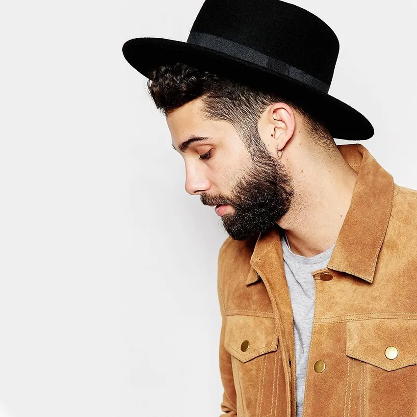 flat brim fedora hat