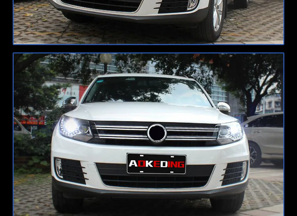 AKD автомобильный Стайлинг для VW Tiguan фары 2013- Tiguan светодиодный фонарь DRL Hid головной фонарь Ангел глаз биксеноновый луч аксессуары