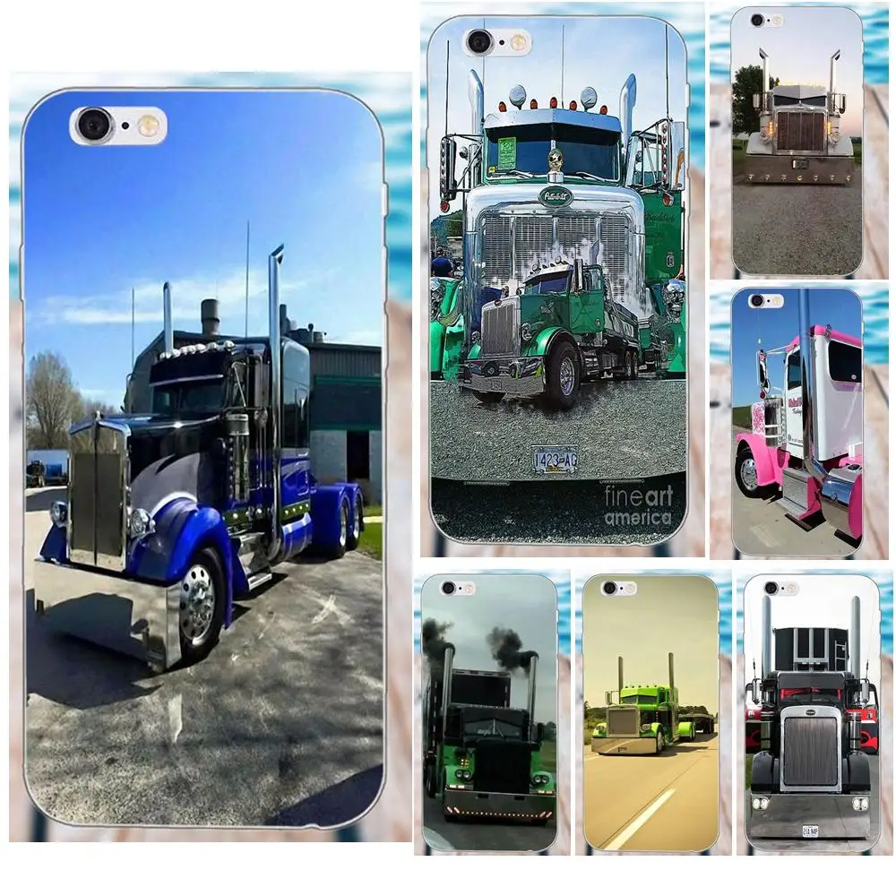 

MicroData Soft Print Capa For Apple iPhone 4 4S 5 5C SE 6 6S 7 8 Plus X Galaxy Grand Core II Prime Alpha Cool Peterbilt Trucks