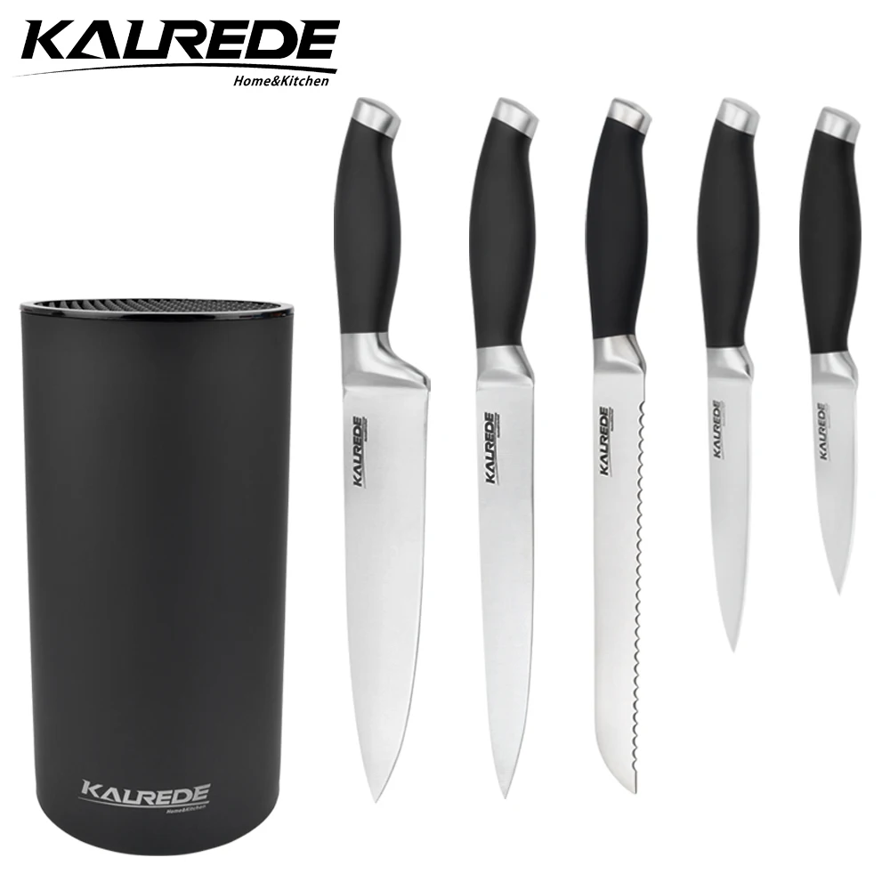 StainlessSteelKitchenKnifesetblackhandleUtilityCleaverParingChefknivesCookingTools