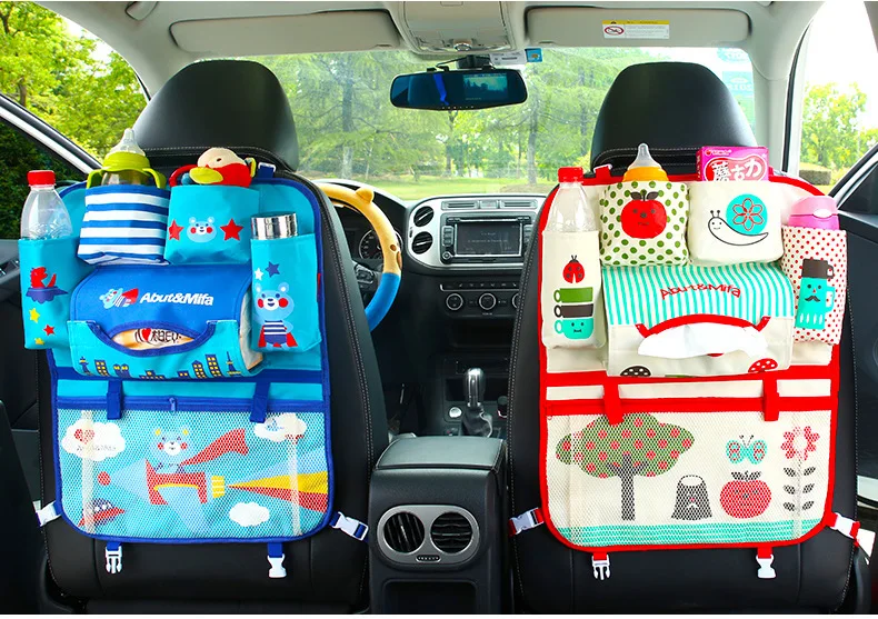 Мультяшная автомобильная сумка для хранения на заднее сиденье, органайзер для ребенка, органайзер для автомобиля, задний органайзер, карман для детей, автомобильные аксессуары для интерьера