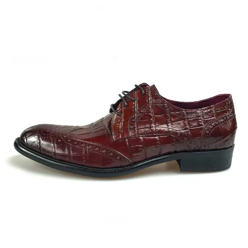 Business Herren Leder Kappe Für Brown Männer Kleid Aus Komfortable Grimentin Braun Echtem Stil Krokodil Büro Luxus Runde Schuhe xwFqn8ZPAO
