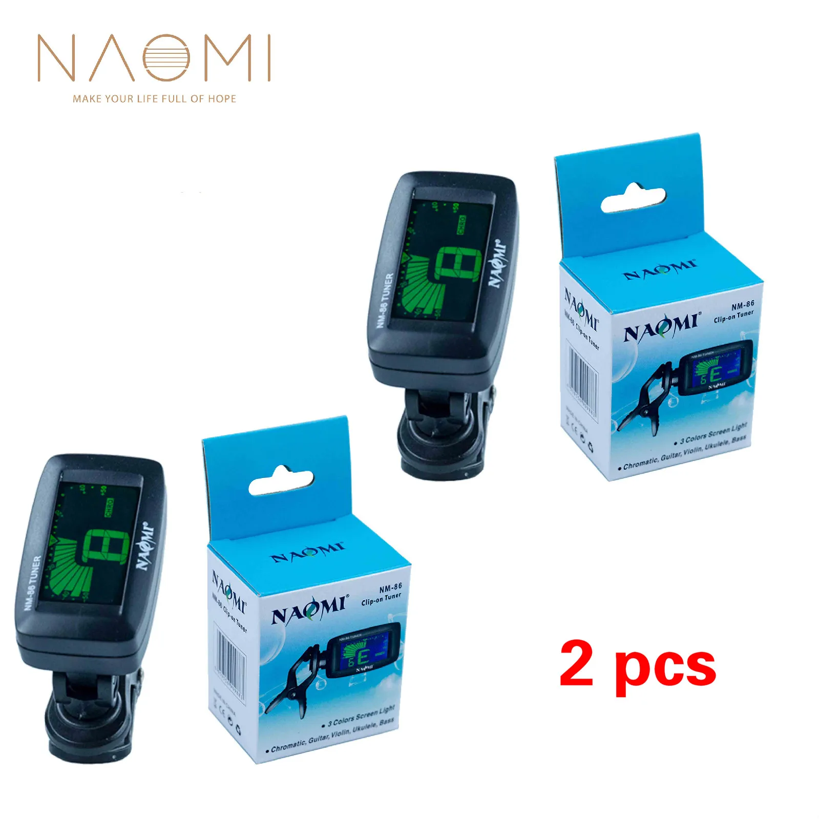 

NAOMI Guitar Tuner 2 Pcs NM-86 Digital Chromatic Clip On Tuner For Guitar Bass Ukulele Violin Guitar Accessories Parts