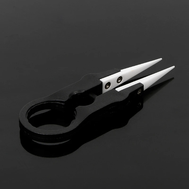 Precision Tweezers Tweezer Tool OOTDTY Multifunctional Steam Vaper Ceramic Insulation Head Tweezers Forceps Black