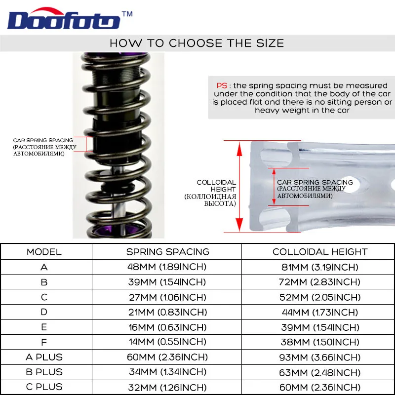 Doofoto, 2 шт., автомобильный амортизатор, пружинный бампер, мощный авто-буферы, подушка, автобаферы, автомобильные аксессуары, универсальный A B C D E F A+ B