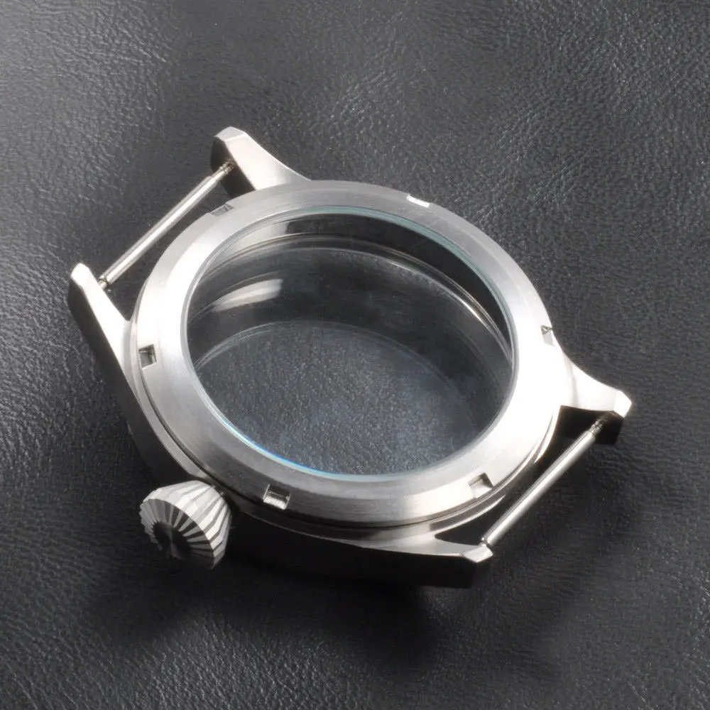 Corgeut корпус часов 43 мм сапфировое стекло серебро Нержавеющая сталь чехол подходит 6497/6498 движений A2