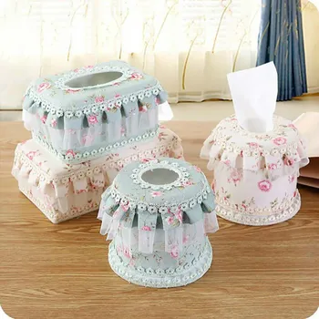 

Lace Tissue Box Durable Roll Paper Home Paper Paper Napkin Holder Car Storage hanging Box Household Articles
