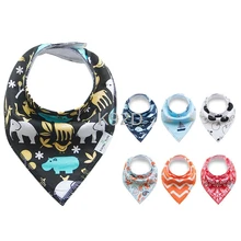 Хлопковое полотенце с рисунком треугольника, детский слюнявчик, слюни, двойные Детские аксессуары, 4 шт./компл. N09