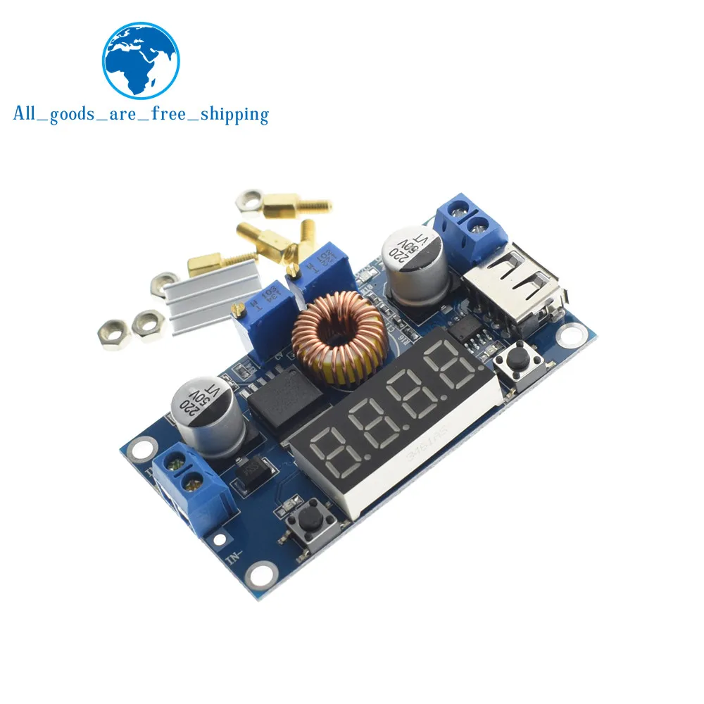 

TZT DC-DC 5A Digital LED Drive Lithum Battery Charger Module CC/CV USB Step Down Buck Converter With Voltmeter Ammeter