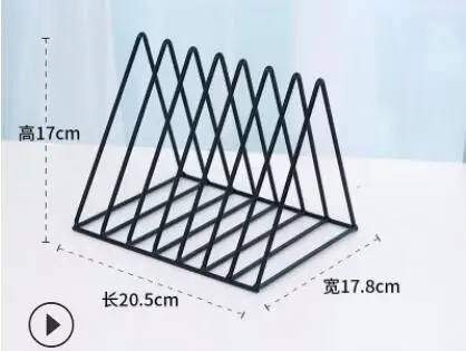 Газетодержатель Подставка для книг Классическая трехугольная форма Домашний Органайзер для журналов офисные канцелярские принадлежности органайзер для газет стеллаж для хранения - Цвет: Black-S