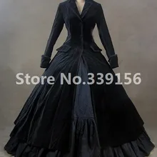 Средневековый Rococo черный готический, викторианской эпохи платье Эдвардианский Маскарад этап театральность платья для сцены