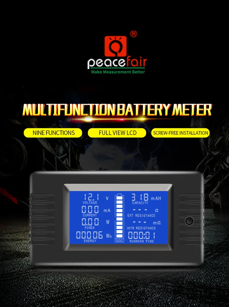 PZEM-015 200v 50A Battery Discharge Tester Capacity Power Energy Impedance Resistance Digital Ammeter Voltmeter Energy Meter
