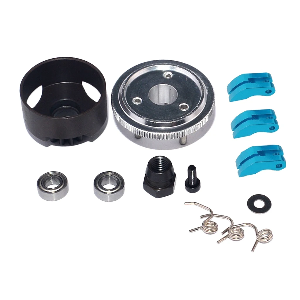 14T Gear Flywheel Assembly 1/8 RC Car Bearing Clutch Bell Shoes Nut Springs