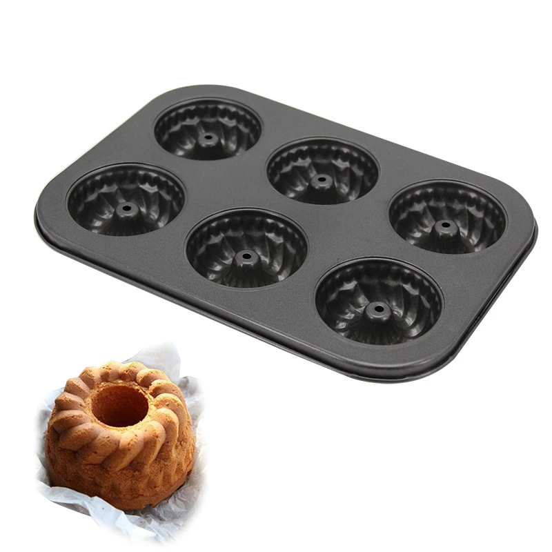 

Carbon Steel 6 Holes Doughnuts Cake Molds For Mousse Dessert Baking Accessories Kitchen Tools Chocolate Pastry Tray Decorating