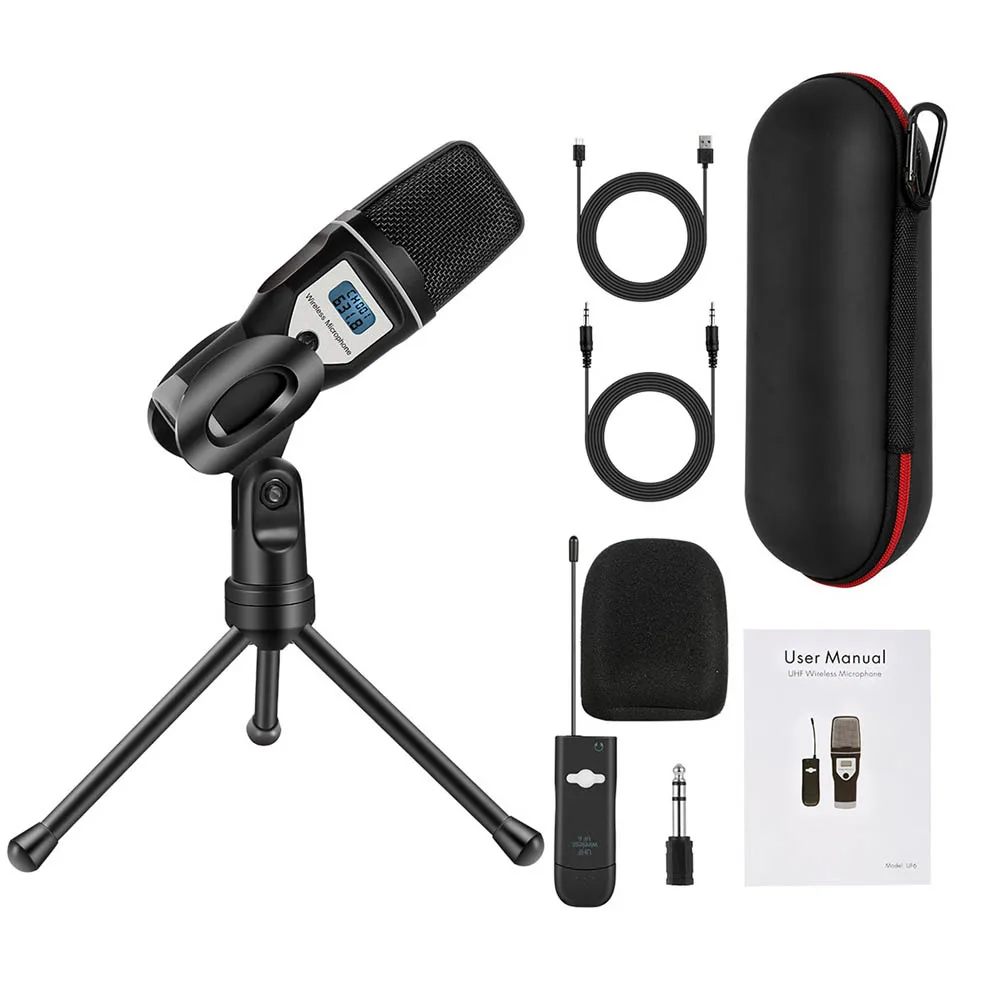 

USB Wireless Microphone Home Studio Condenser Mic for Recordings Podcast Voice Search Games New Arrival