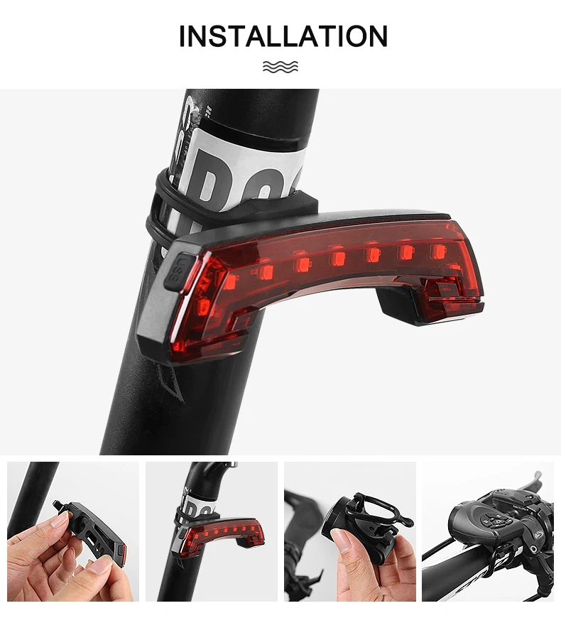 Flash Deal Bicycle Rear Lights Bike Light Anti-Theft Alarm LED Tail Lamp Bike Finder Lantern Siren Warning USB Charge Wireless Remote 12