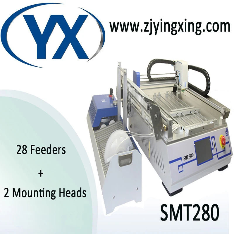 

2 Heads SMT280 Pick and Place Machine with 28 Feeders/ SMD Soldering Machine for Led Production Line