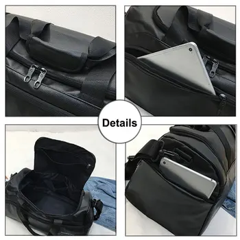 Shoulder Soft Leather Gym Bags Travel Bag for Men Men Sports Fitness Gymtas Duffel Training Luggage Tas Sac De Sport 2019 XA5WD 5