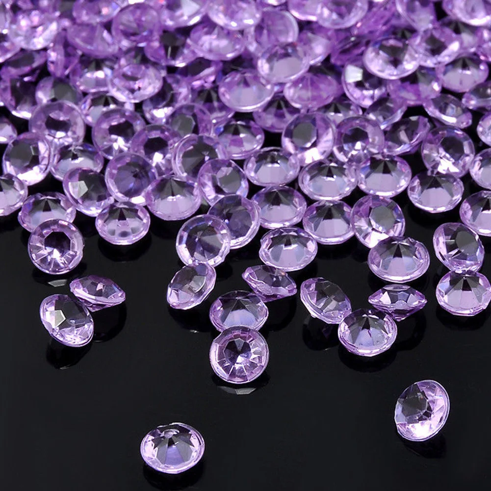 1000 шт. прозрачные конфетти с кристаллами, украшения для свадебной вечеринки, украшения для стола, алмазные украшения, вечерние, праздничные принадлежности, новинка - Цвет: light purple