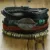 Vnox Mix 4Pcs/ Set Braided Wrap Leather Bracelets for Men Women Vintage Wooden Beads Ethnic Tribal Wristbands Bracelet Rudder 6