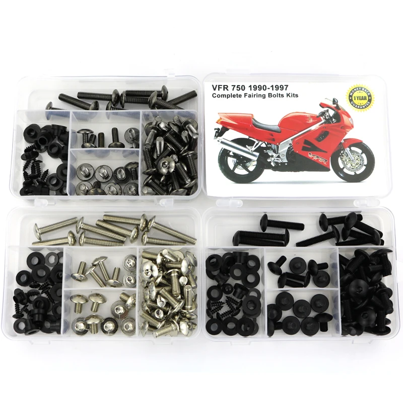 

For Honda VFR 750 1990-1997 Motorcycle Full Fairing Bolts Kit Steel Complete Bodywork Screws Fairing Clips Nuts OEM Style