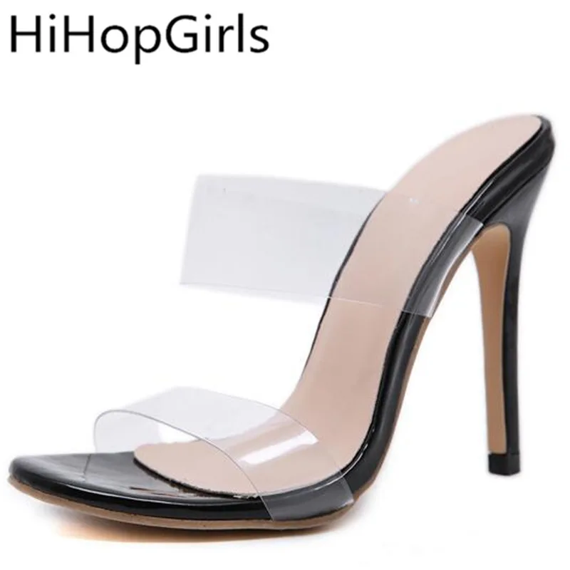 

HiHopGirls New Ladies High Heel Slippers Thin Transparent PVC Material With High Heels Simple And Comfortable Wild Women Shoes