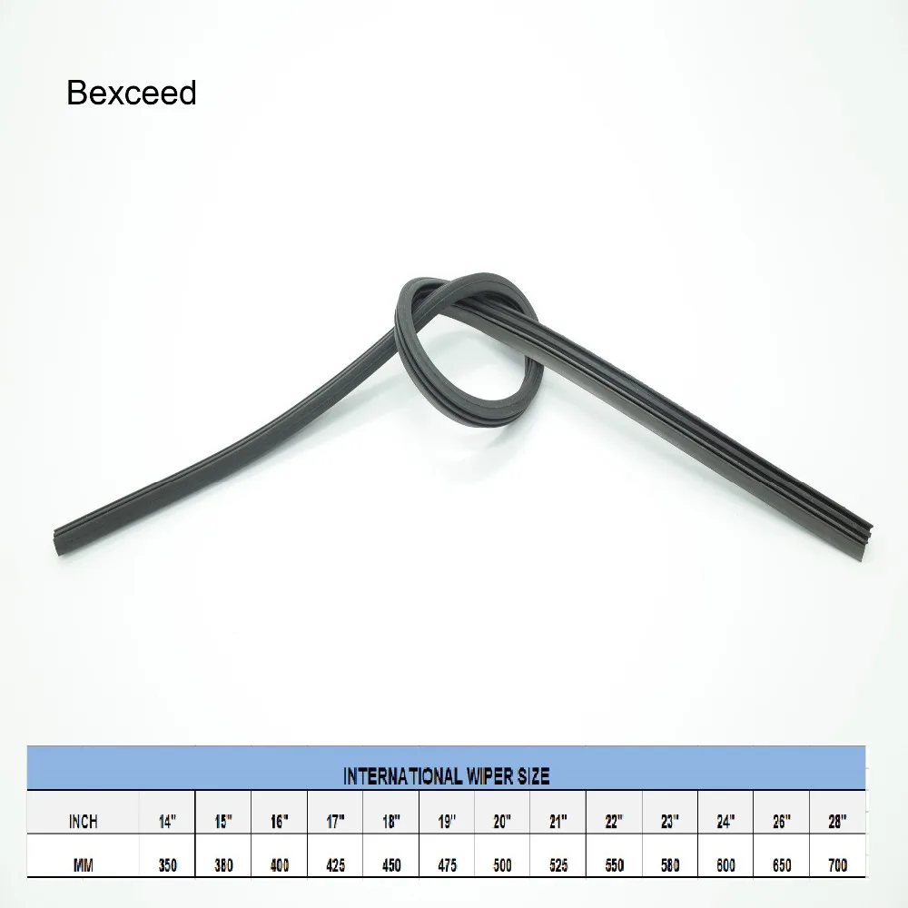 

2 PCS (10"~28") ,Only for flat wiper blade. New Car Natural Bracketless Auto Windshield Wipers Wholesales