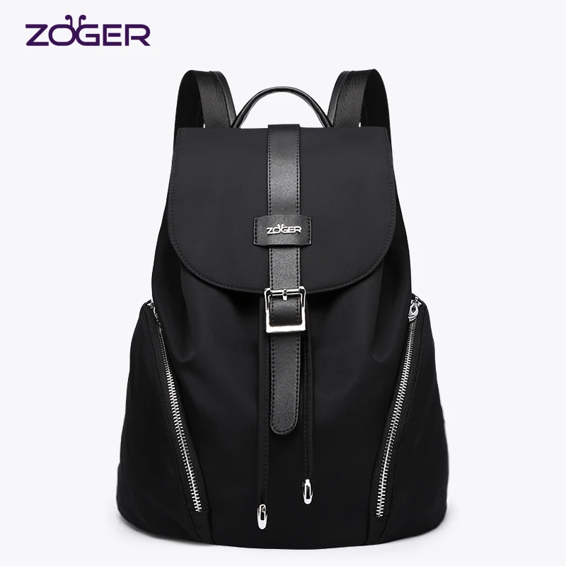 

Zoger new female backpack tide Oxford cloth canvas women's backpack wild large capacity anti-theft lady travel bag