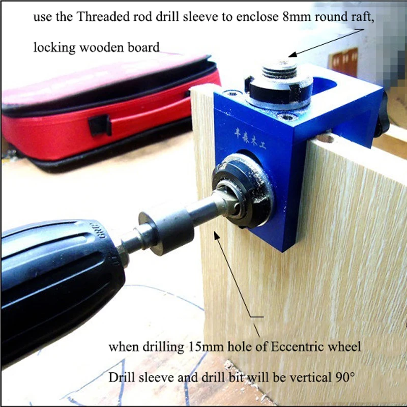 Деревообработка карман отверстие фиксирующие тиски джиг комплект + шаг бурения бит деревянные инструменты набор дрель Руководство Шаг