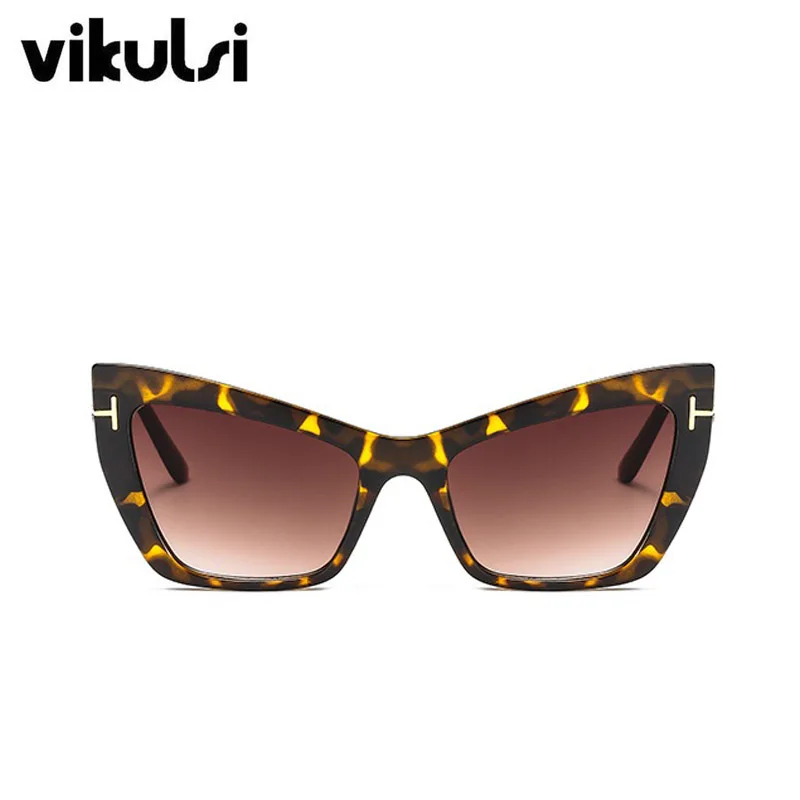 Женские сексуальные солнцезащитные очки кошачий глаз новые женские модные солнцезащитные очки кошачий глаз градиентные квадратные оттенки очки для мужчин женщин UV400 прозрачные - Цвет линз: D882 leopard brown