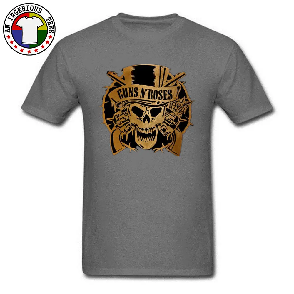 Guns N Roses Gold Group Tshirts for Men Pure Cotton Mother Day Tops Tees Normal Tee Shirt Short Sleeve 2018 New Crewneck Guns N Roses Gold carbon