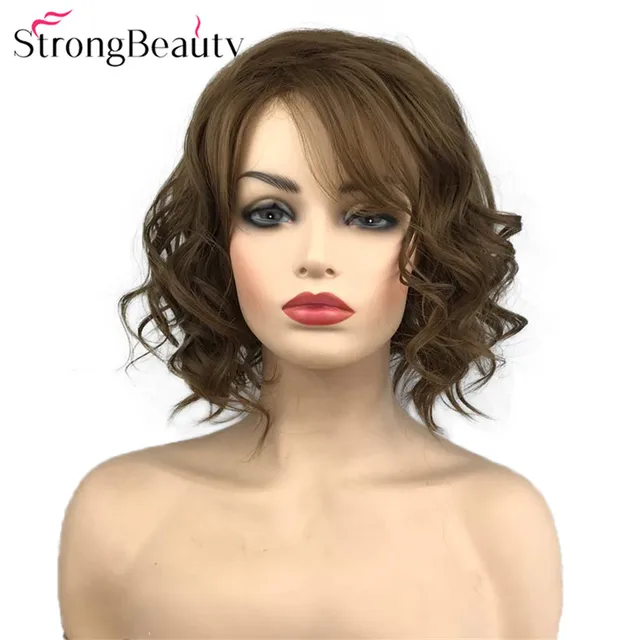 Buy StrongBeauty Short Wavy Blonde Wig Heat Resistant