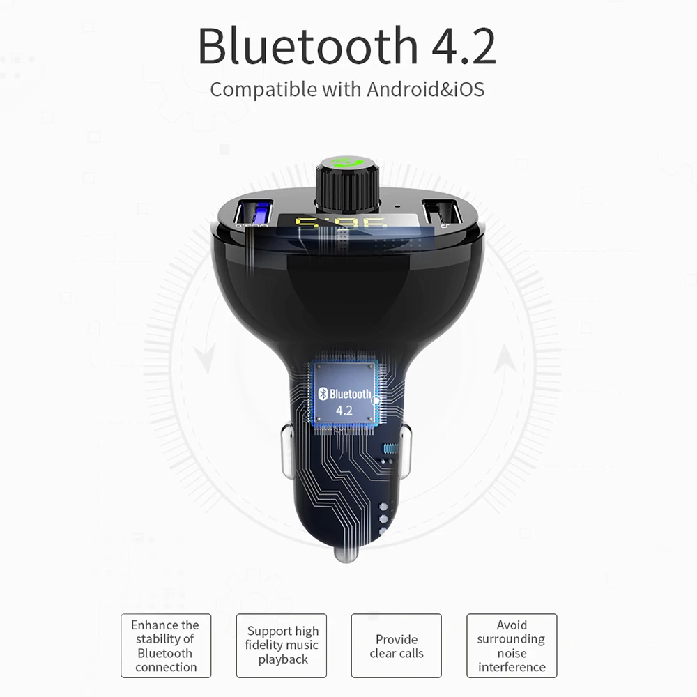 QC3.0, двойной USB, быстрая зарядка, Bluetooth, fm-передатчик, Автомобильный MP3-плеер, аудио приемник, адаптер, автомобильные аксессуары, автомобильное зарядное устройство, 50-100 мА