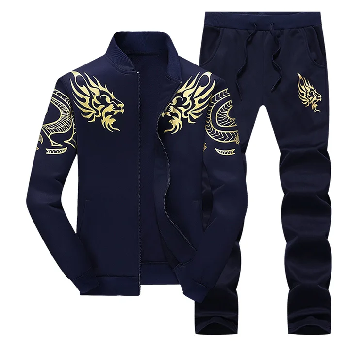 AILOOGE куртка на молнии + брюки поло 2018 Повседневное Для мужчин спортивные костюм Толстовка Для мужчин костюм Толстовка мужской Двойка